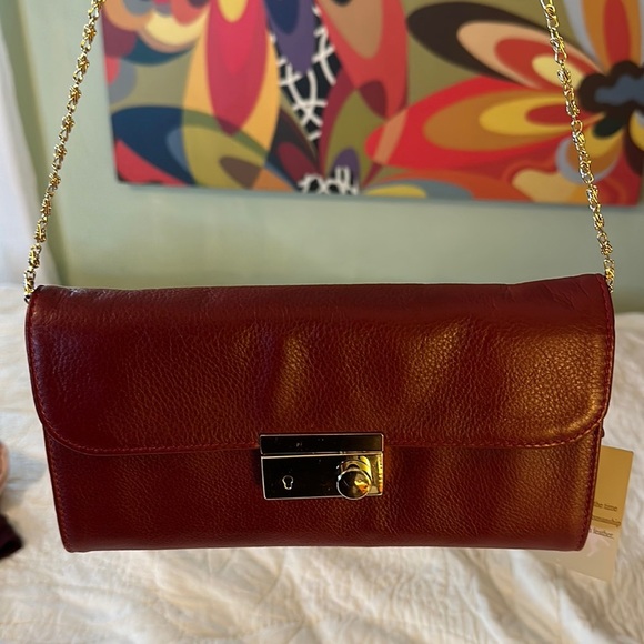 NWT Cuir Rose Italian Leather Crossbody/ Clutch Bag - Picture 1 of 15